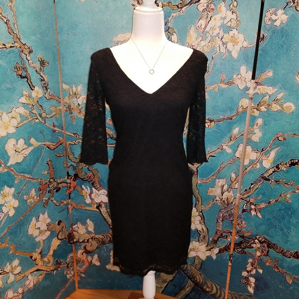 Black Lace Dress Off the Shoulder